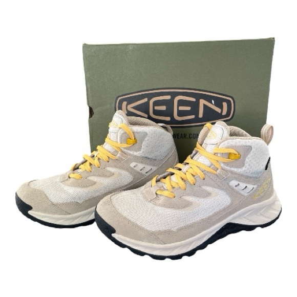 KEEN Hightrail Waterproof Mid All Terrain White Hiking Sneaker Boot Womens 7 - Picture 1 of 12